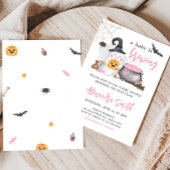 Halloween Pink Baby is het brouwen van Baby shower Kaart