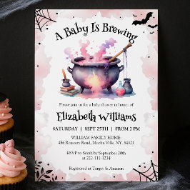 Halloween Pink Baby is het brouwen van Baby shower Kaart