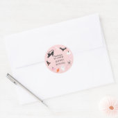 Halloween Pink Birthday Party Favor Ronde Sticker (Envelop)