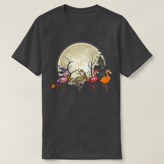 Halloween Pink Flamingo Costume Witch Vampire Mumm T-shirt (Design voorkant)