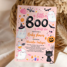 Halloween Pink Ghost Baby shower Uitnodiging Boo