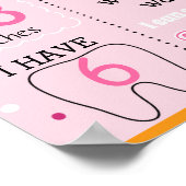 Halloween Pink Ghost Birthday-mijlpaal Poster (Hoek)