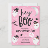 Halloween Pink Ghost Kinder Spooktacular Party Kaart (Voorkant)