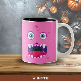 Halloween Pink Happy Monster Coffee Mug Tweekleurige Koffiemok