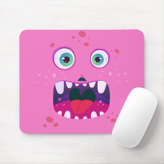 Halloween Pink Happy Monster Mousepad Muismat (Met muis)