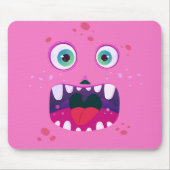 Halloween Pink Happy Monster Mousepad Muismat (Voorkant)
