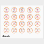 Halloween Pink Pumpkins Oranje Pset Birthday Ronde Sticker (Vel)