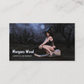 Halloween Pinup Meisje in Moonlight Visitekaartje (Voorkant)