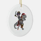 Halloween Piraat Dinosaurus Skelet Keramisch Ornament (Rechts)