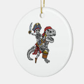 Halloween Piraat Dinosaurus Skelet Keramisch Ornament (Links)