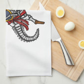Halloween Piraat Dinosaurus Skelet Theedoek (Quarter Fold)