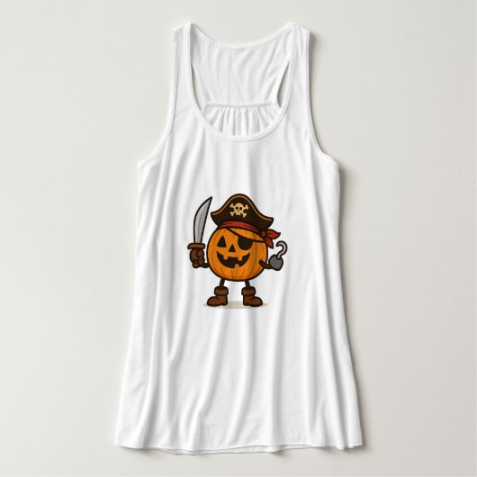 Halloween piraat Jack-o-Lantern Tanktop (Design voorkant)