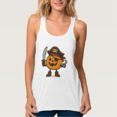 Halloween piraat Jack-o-Lantern Tanktop (Voorkant)