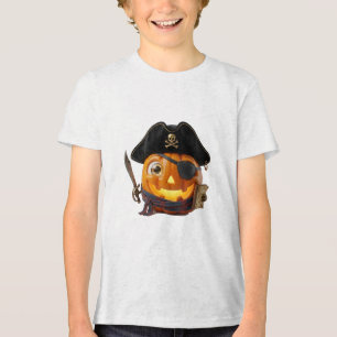 Halloween Piraat Pompoen Herfst Avontuur Kunst Tri-Blend Shirt