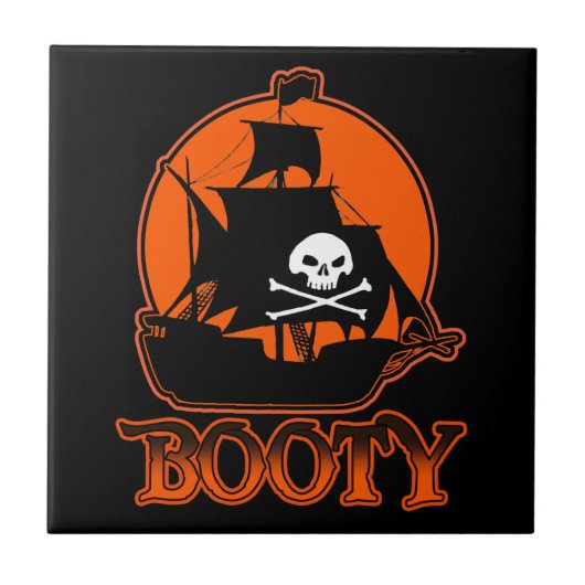 Halloween Piraat Schat Tegeltje (Voorkant)