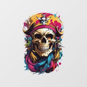 Halloween piraat schedel raamsticker