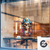 Halloween piraat schedel raamsticker (Cafe Raam)