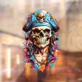 Halloween piraat schedel raamsticker (Vel 2)
