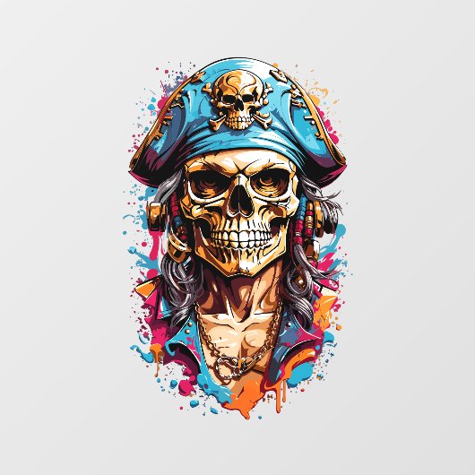 Halloween piraat schedel raamsticker (Vel)