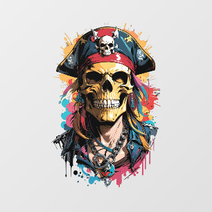 Halloween piraat schedel raamsticker