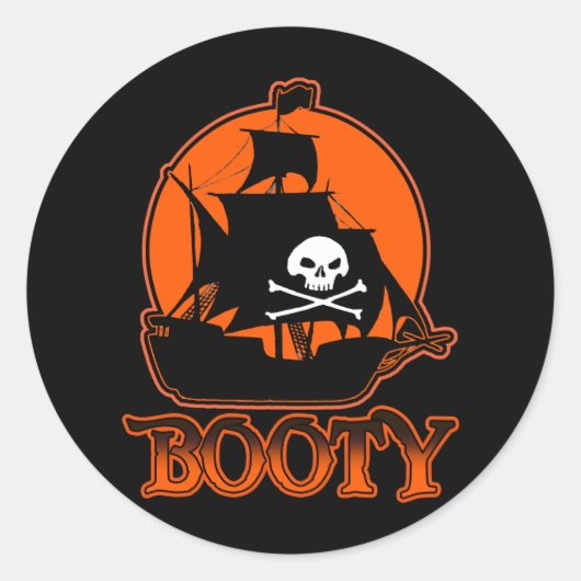 Halloween Pirate Booty Ronde Sticker (Voorkant)