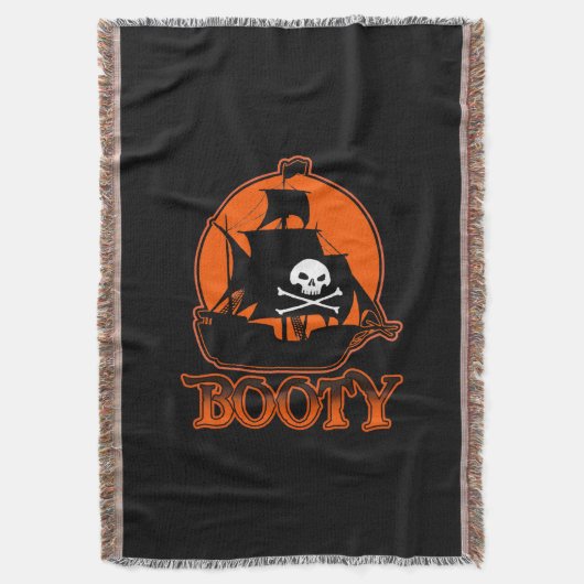 Halloween Pirate Booty Throw Deken (Voorkant Verticaal)
