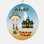 Halloween Pirate Boy Round Ornament (Links)