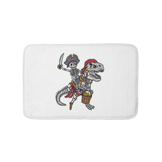 Halloween Pirate Dinosaur Skeleton Badmat (Voorkant)
