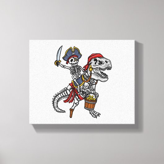 Halloween Pirate Dinosaur Skeleton Canvas Afdruk (Voorkant)