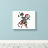 Halloween Pirate Dinosaur Skeleton Canvas Afdruk (Insitu (Houten vloer))
