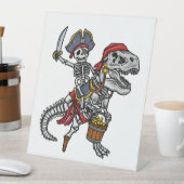 Halloween Pirate Dinosaur Skeleton Reclamebord Met Voetstuk (Insitu)