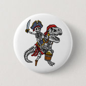 Halloween Pirate Dinosaur Skeleton Ronde Button 5,7 Cm (Voorkant)