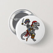 Halloween Pirate Dinosaur Skeleton Ronde Button 5,7 Cm (Voorkant /achterkant)