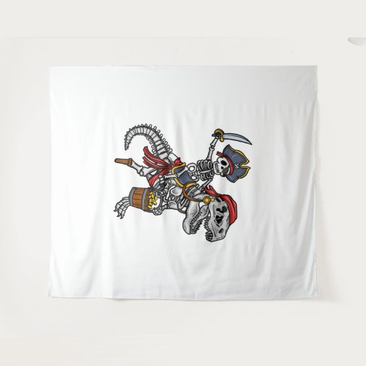 Halloween Pirate Dinosaur Skeleton Wandkleed (Voorkant (horizontaal))