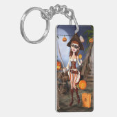 Halloween Pirate Girl Acrylic Custom Sleutelhanger (Voorkant Links)