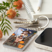 Halloween Pirate Girl Acrylic Custom Sleutelhanger (Voorkant Rechts)