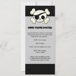 Halloween Pirate Invitation Kaart