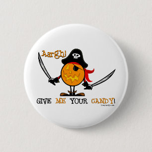 Halloween Pirate Pumpkin Ronde Button 5,7 Cm