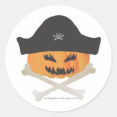 Halloween Pirate Pumpkin Sticker (Voorkant)