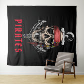 Halloween Pirate Skull Cross Botten Anchor Wandkleed (In Situ (horizontaal))