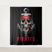 Halloween Pirate Skull Cross Botten Anchor Wandkleed (Voorkant)