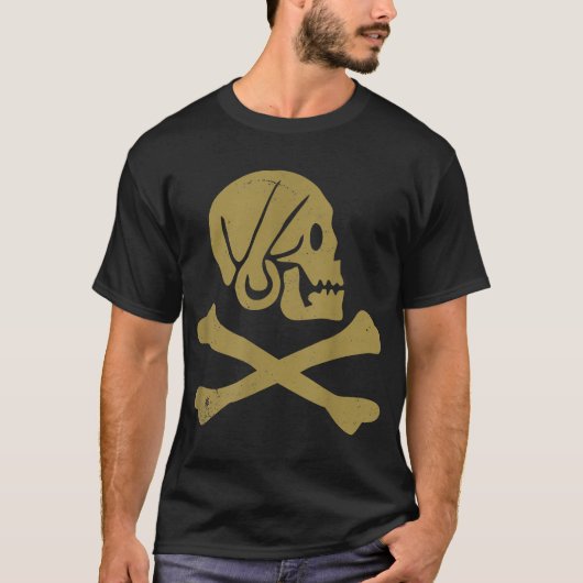 Halloween Pirate Skull en Crossbones T-shirt (Voorkant)