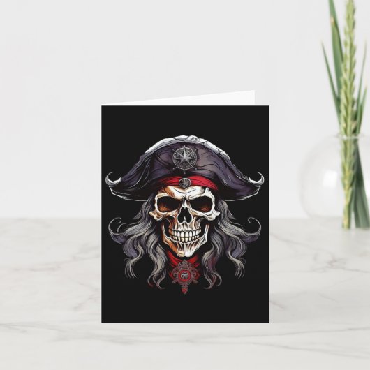 Halloween Pirate Skull Kaart (Voorkant)