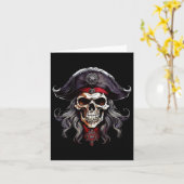 Halloween Pirate Skull Kaart (Gele Bloem)