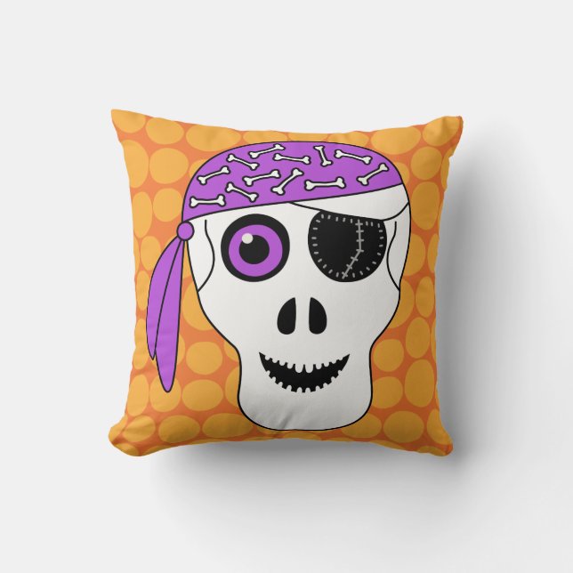 Halloween Pirate Skull Kussen (Voorkant)