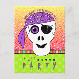 Halloween Pirate Skull Party Uitnodiging Briefkaart