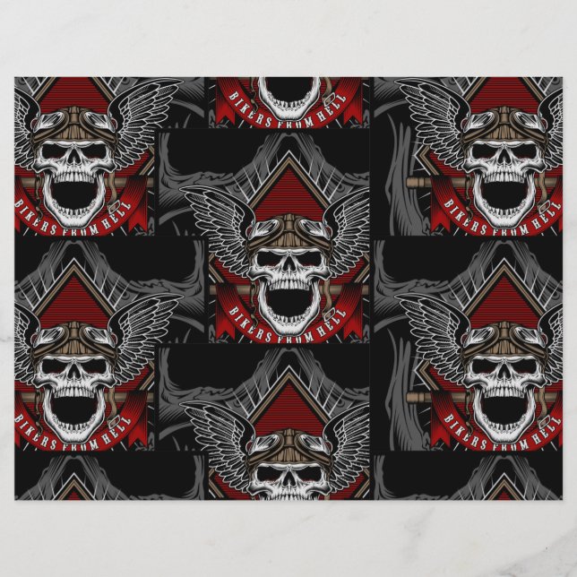 Halloween Pirate Skull Scrapbook Paper (Voorkant)