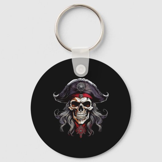 Halloween Pirate Skull Sleutelhanger (Voorkant)