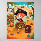 Halloween Pirate Treasure Hunt AI Generatief Poster (Voorkant)