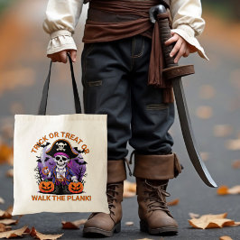 Halloween Pirate Trick or Treat or Walk the Plank Tote Bag